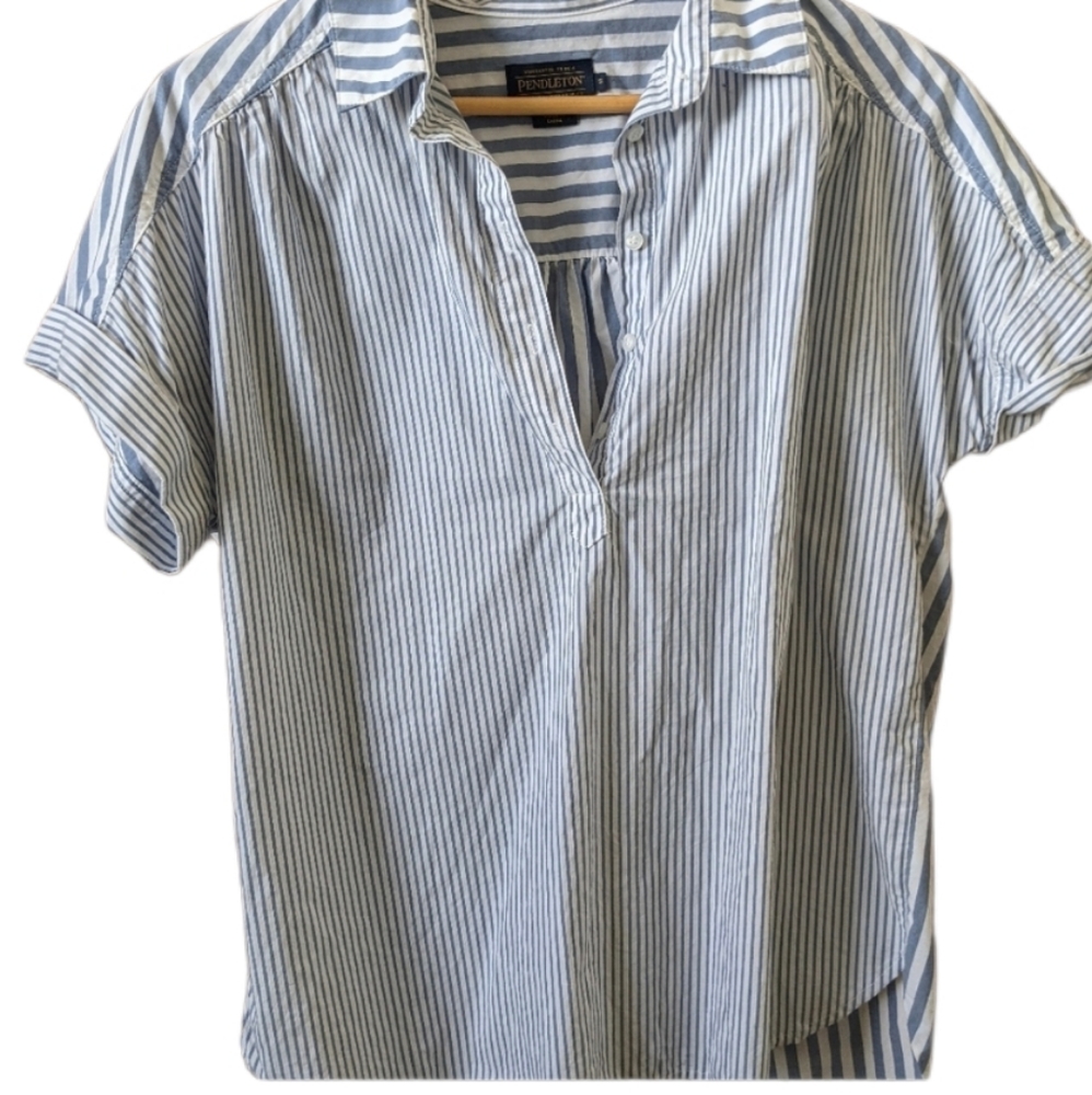 PENDLETON striped blue cotton top